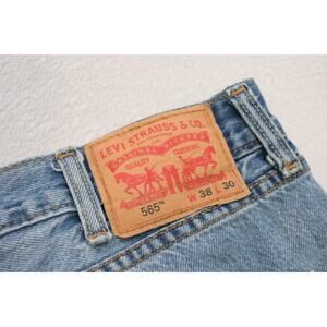 Levi's 565 Loose Straight Fit Rugged Blue Denim Jeans Mens Sz 38 x 30